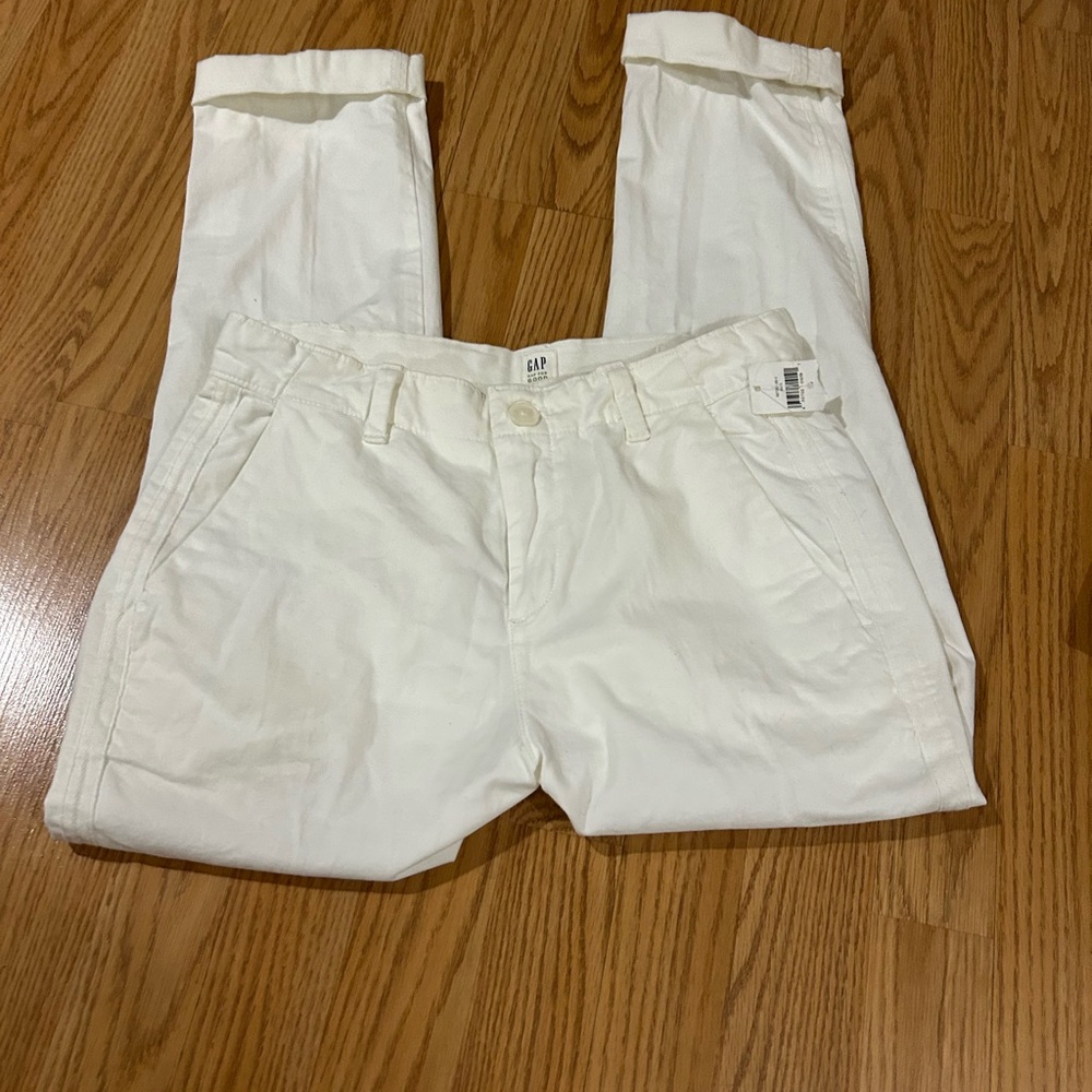 GAP White Cuffed Chino Pants